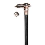 *Gadget Cane. A WWI period gadget cane, the "Tau" shape handle enclosing a cigarette lighter inset