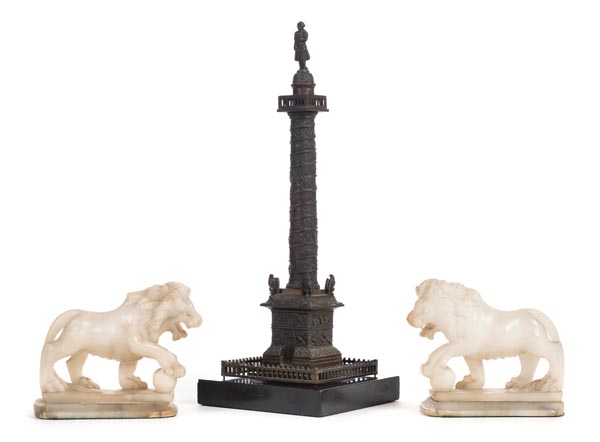*Grand Tour. A 19th century bronze model of the Place Vendome columns in Paris, finely detailed with