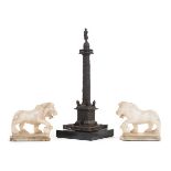 *Grand Tour. A 19th century bronze model of the Place Vendome columns in Paris, finely detailed with