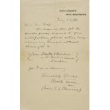 *Clemens (Samuel Langhorne, 'Mark Twain', 1835-1910). Autograph letter double signed, 'Mark Twain/