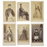 Cartes de Visite. An album containing 99 window-mounted cartes de visite albumen print portraits,