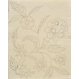 *Pattern Design. A group of approximately 30 manuscript mostly floral pattern designs, 19th century,