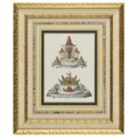 *Food. Eight engravings of formal food, circa 1880, eight hand coloured engravings of grand displays