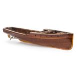 *Model Boat. A fine model boat, circa 1920s, of planked and pinned constructions with brass