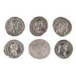 *Roman Denarius. Geta (Caesar 198-209); L. Julius Bursio (85BC); Vespasian (75AD); Hadrian (