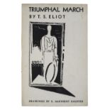 Eliot (Thomas Stearns). Triumphal March, Faber, Ariel Poems Number 35, [1931], two wood-engravings