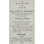 Boothby (Miss Hill). An Account of the Life of Dr. Samuel Johnson, From His Birth to His Eleventh