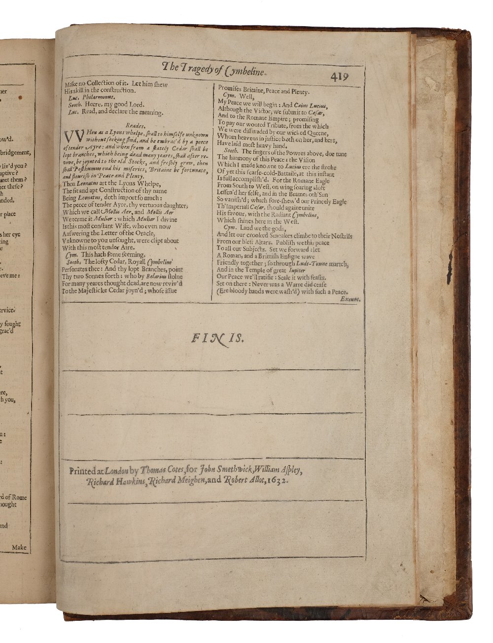 [Shakespeare, William. Comedies, Histories and Tragedies; Published according to the true - Image 32 of 34