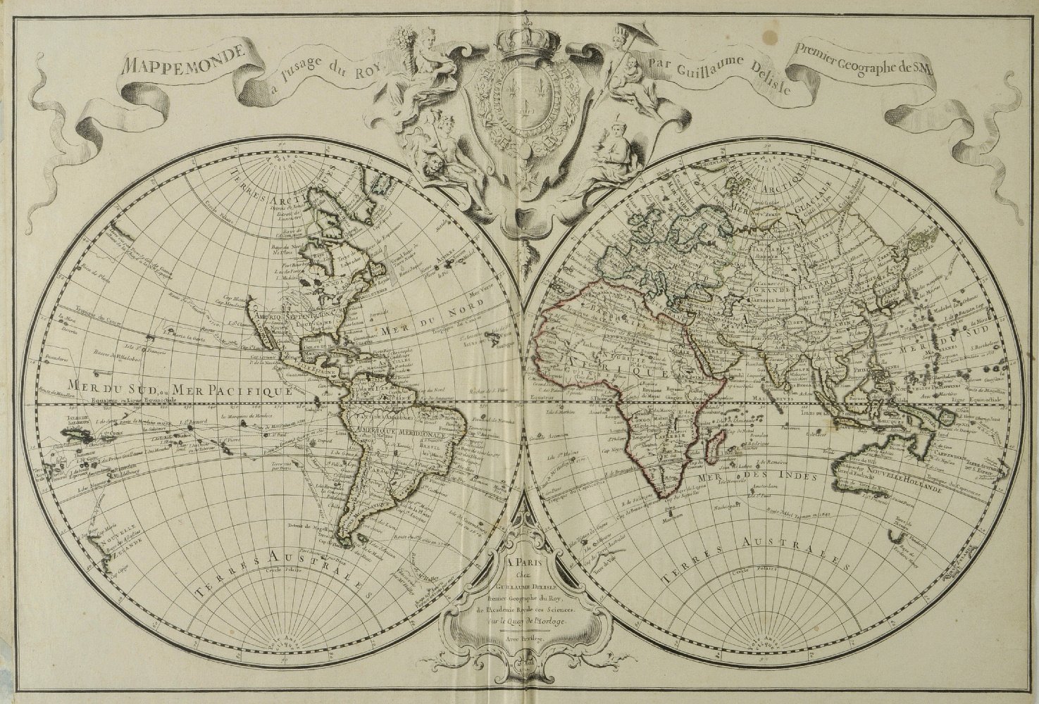 Delisle (Guillaume, and others). Composite Atlas, Paris, circa 1710 - 1800, lacking title and