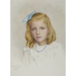 *Donkin (Alice Emily, 1850- ). Portrait of an unidentified young girl, 1920, watercolour on paper,