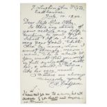 *Dodgson (Charles Lutwidge, 'Lewis Carroll', 1832-1898). Autograph letter signed, 'C.L. Dodgson',