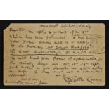 *Lear (Edward). An autograph signed Christmas Greetings card from Edward Lear to Lady Wyatt, dated