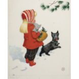 *Mays (Douglas Lionel, 1900-1991). Christmas 'Eve', Winter Sports, & Safari, 3 original gouache