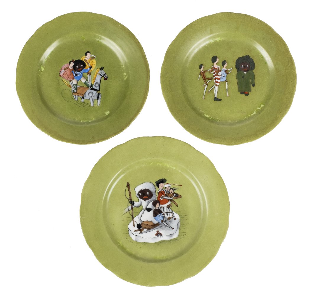 *Upton (Florence K.). A group of early 'Golliwog' nursery china, circa 1900, three pieces of