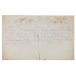 Dodgson (Charles Lutwidge, 'Lewis Carroll', 1832-1898). Autograph note in the third person, Christ