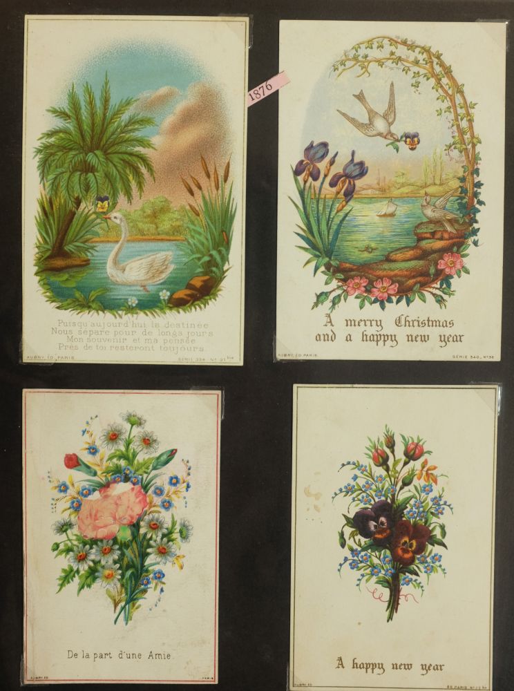 *Greetings Cards. A collection of approximately 370 Christmas chromolithographic greetings cards, - Image 5 of 8