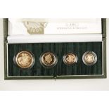 GREAT BRITAIN, COIN SET, Elizabeth II. Gold Proof Collection of four coins, 2005. In green leather