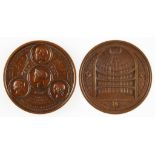 CITY OF LONDON MEDAL. OPENING OF THE COAL EXCHANGE, 1849. Struck in AE, by B. Wyon. Obv: Medallion