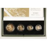 GREAT BRITAIN, COIN SET, Elizabeth II. Gold Proof Collection of four coins, 2004. In green leather