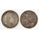 EDWARD VII. CROWN, 1902. Obv: Bare head right. Rev: St George and Dragon. F. (1 coin)