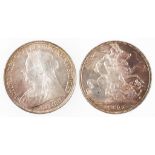 VICTORIA. CROWN, 1897. Obv: Veiled bust left. Rev: St George and Dragon. AUNC, toned. (1 coin)