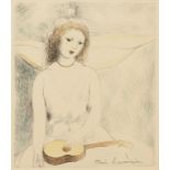 •AFTER MARIE LAURENCIN (1883-1956) Winged girl with guitar, printed signature within the image,