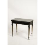 GILLOWS OF LANCASTER: AN AESTHETIC PERIOD EBONISED AND GILT INCISED CARD TABLE,