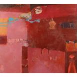 •GERRY DUDGEON (1952-) "Ajmer Pinks", signed, titled and dated 2008 verso, acrylic on canvas, 43.