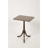 A GEORGE III MAHOGANY TIP-TOP OCCASIONAL TABLE, the rectangular top with canted corners, on a