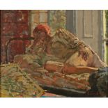 •RICHARD PRICE ROI (1962-) "Reclining Redhead", signed lower right, titled in pencil verso, oil on