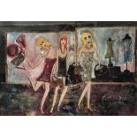 •ROSA SEPPLE ROI (contemporary) "Footballers Wives", titled within the image, marked AP2 in silver