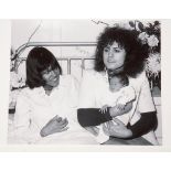 MARC BOLAN: Nine shots photographed with his wife and new born baby (Rolan). See illustration