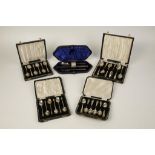 AN EDWARDIAN CASED CHRISTENING SET