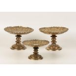 A PAIR OF VICTORIAN SILVER GILT FRUIT STANDS