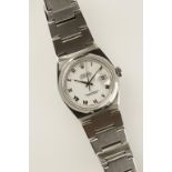 ROLEX: A GENTLEMAN'S STAINLESS STEEL WRISTWATCH