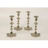 A SET OF FOUR PAKTONG CANDLESTICKS,