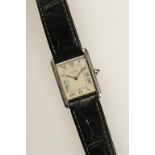 CARTIER: A LADIES SILVER WRISTWATCH