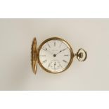 WALTHAM: A 14K YELLOW GOLD HUNTING CASED POCKET WATCH