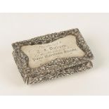 A VICTORIAN SNUFF BOX of rectangular form