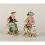 A PAIR OF CHELSEA STYLE PORCELAIN FIGURES