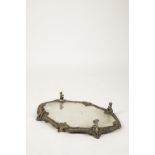 A CONTINENTAL NEO ROCOCO SILVER COLOURED METAL SURTOUT TABLE