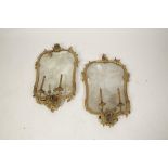 A PAIR OF ITALIAN GILTWOOD GIRANDOLES