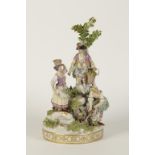 A MEISSEN STYLE CONTINENTAL PORCELAIN GROUP