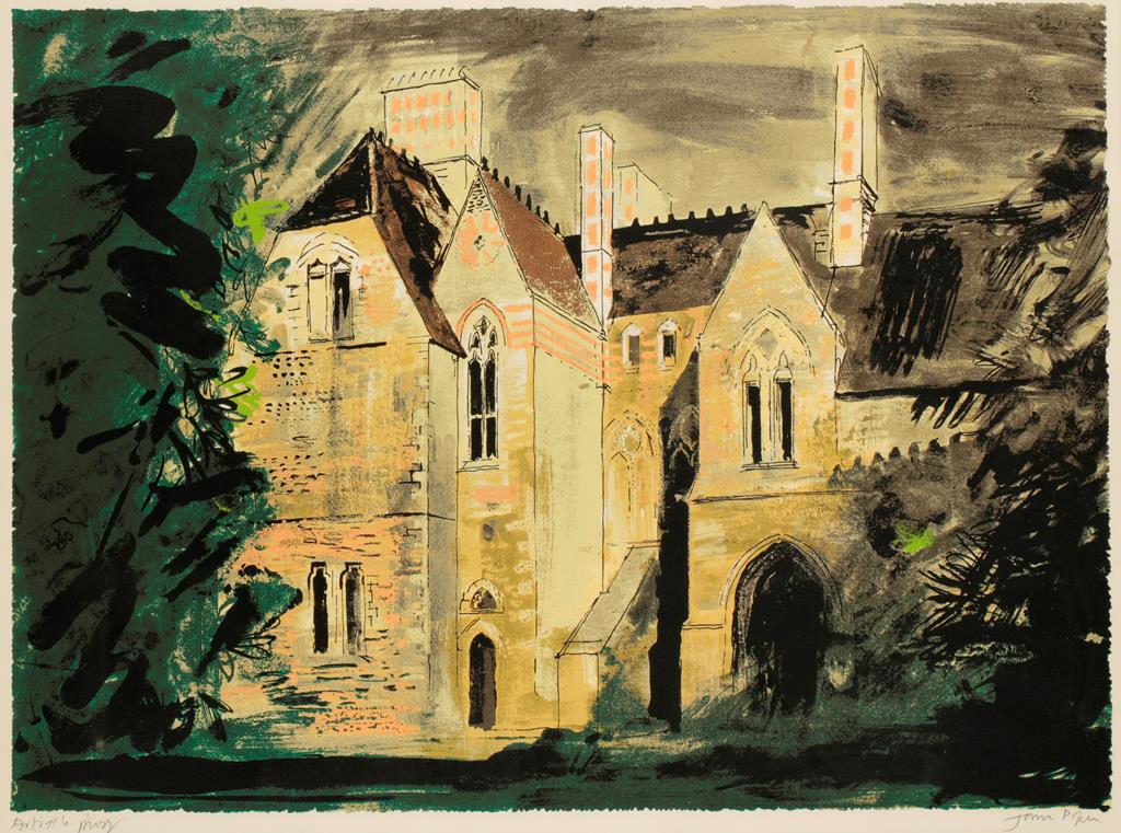 •JOHN PIPER (1903-1992) An architectural view of a Gothic building