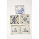 A PAIR OF DELFTWARE TIN-GLAZED TILES