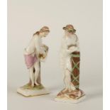 A PAIR OF GERMAN FRANKENTHAL PORCELAIN FEMALE FIGURES