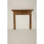 A GEORGE III ADAM STYLE PINE FIRE SURROUND