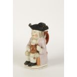 A PEARLWARE TOBY JUG