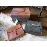 A LEATHER "GLADSTONE" STYLE CASE and another similar (2)
