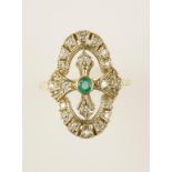 A DIAMOND AND GEMSTONE DRESS RING